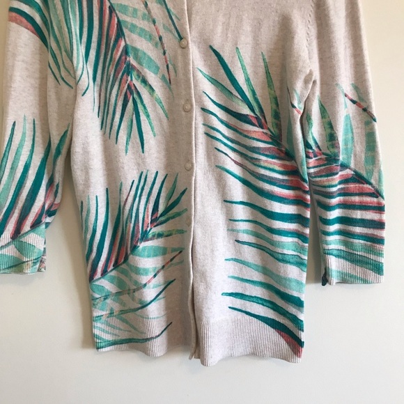 Merona | Palm Print Leaf Cardigan - Picture 4 of 6